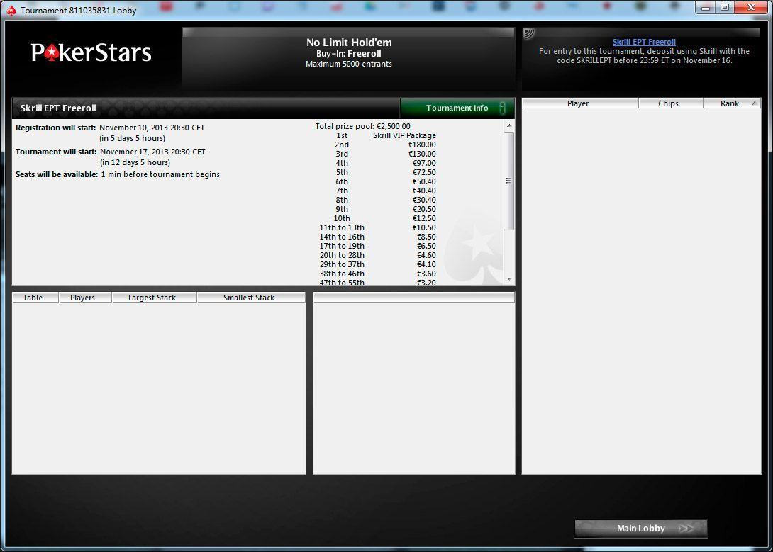 PokerStars Skrill EPT Freeroll