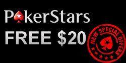 Пополните счет в PokerStars на $10 и получите $20 на игру бесплатно