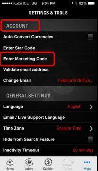 Как ввести маркетинговый код на PokerStars при регистрации с телефона