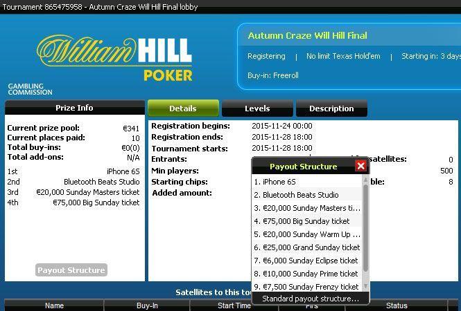 Финальный турнир Autumn Craze в William Hill