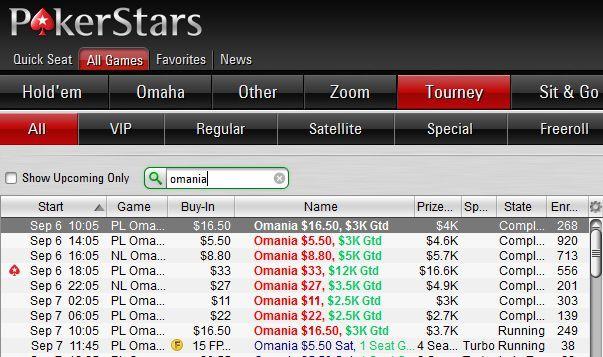 Omania - ежедневные турниры по Омахе от PokerStars