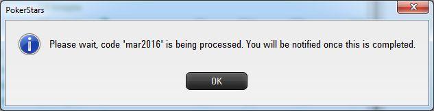 Сообщение об обработке Стар Кода Покер Старс